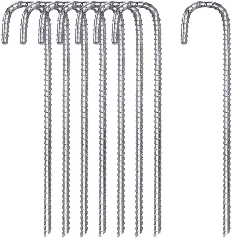 Photo 1 of 16” Ground Rebar Stakes (32pcs) Heavy Duty J Hook Ground Anchors