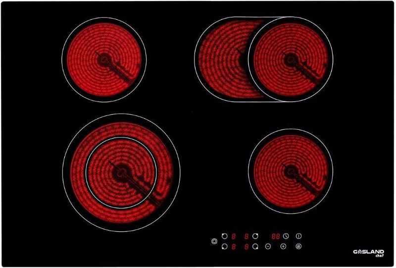 Photo 1 of Electric Cooktop 30 Inch, GASLAND Chef CH77BF Ceramic Cooktop 240V, Drop-in 4 Cooking Zones Electric Radiant Cooktop, 9 Power Levels, Sensor Touch Control, Child Safety Lock, 1-99 Minutes Timer