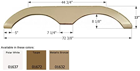 Photo 1 of (cracked/broken/broken off edges) ICON 01672 Tandem Axle Fender Skirt FS774 for Keystone - Taupe
