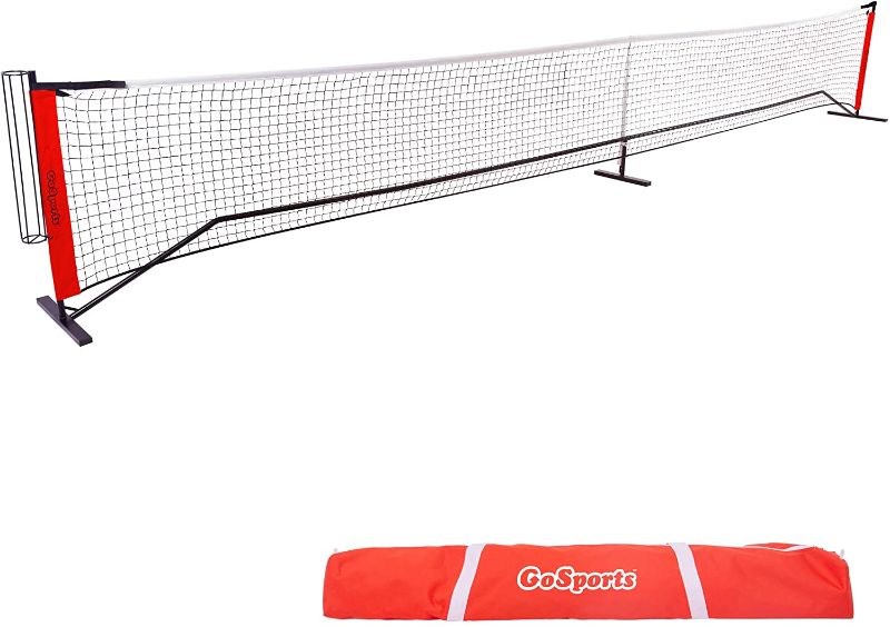 Photo 1 of (PARTS ONLY SALE: missing manual) 
GoSports Regulation 22ft Pickleball Net – Includes Net, Frame and Carry Case, Portable Design for Setup in Minutes
