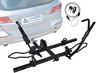 Photo 1 of (PARTS ONLY SALE; BROKEN COMPONENT) 
Leader Accessories Tire Clamping 2-Bike Platform Style Hitch Mount Bike Rack, Locking Tray Style Bicycle Carrier Racks Foldable Rack for Cars, Trucks, SUV and Minivans with 2" Hitch Receiver
