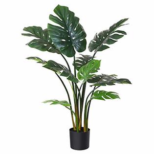 Photo 1 of Fopamtri Artificial Monstera Deliciosa Plant 43 Inch Fake Tropical Palm Tree Perfect Faux Swiss Cheese Plant for Home Garden Off