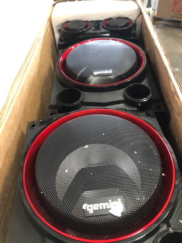 Photo 5 of Gemini Sound GSYS-2000 Bluetooth LED Party Light Stereo System and Home Theater Audio System with 2000W Watts Bookshelf Speakers, Dual 8" Woofers,...
