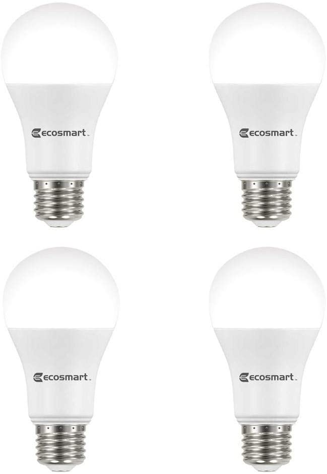 Photo 1 of EcoSmart 100-Watt Equivalent A19 Non-Dimmable CEC LED Light Bulb Daylight (4-Pack)
