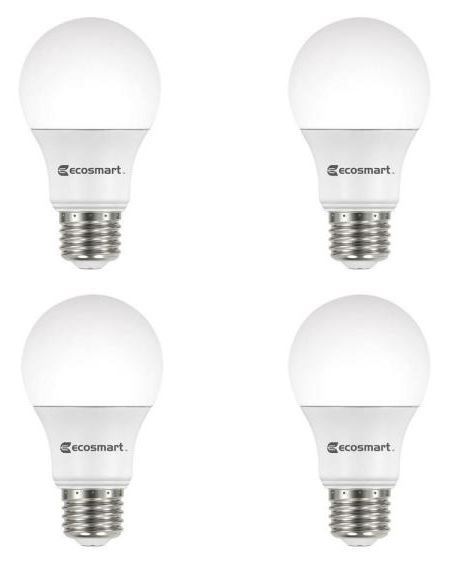 Photo 1 of ECOSMART 60-Watt Equivalent A19 Dimmable Energy Star LED Light Bulb Bright White (8-Pack)
