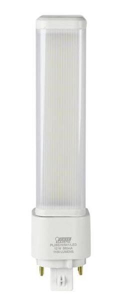 Photo 1 of FEIT ELECTRIC 26-Watt Equivalent PL Horizontal CFLNI 4-Pin Plug-in GX24Q-3 Base CFL Replacement LED Light Bulb, Cool White 4100K 2 PACK 
