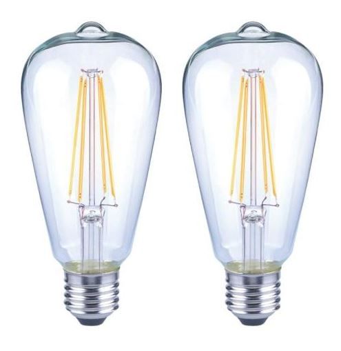 Photo 2 of ECOSMART 40-Watt Equivalent G16.5 Globe Dimmable Clear Glass Filament Vintage LED Light Bulb Soft White (3-Pack), ECOSMART 75-Watt Equivalent ST19 Antique Edison Dimmable Clear Glass Filament Vintage Style LED Light Bulb Soft White (2-Pack) AND FEIT ELECT