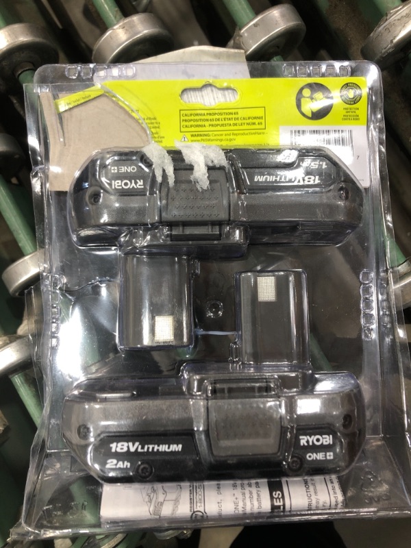 Photo 2 of RYOBI ONE+ 18V Lithium-Ion 2.0 Ah Compact Battery (2-Pack)
