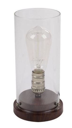 Photo 1 of HAMPTON BAY 10 in. LED Faux Wood Vintage Uplight Lamp
