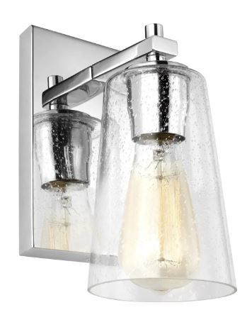 Photo 1 of Generation Lighting Mercer 9" Tall Bathroom Sconce with Seeded Glass Shade
