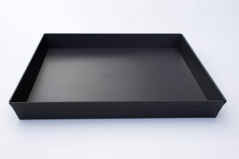 Photo 1 of 14x14x1.5 inch Style, Pre-Seasoned Sicilian Pizza Pan, 14x14x1.5 inches, Dark Gray