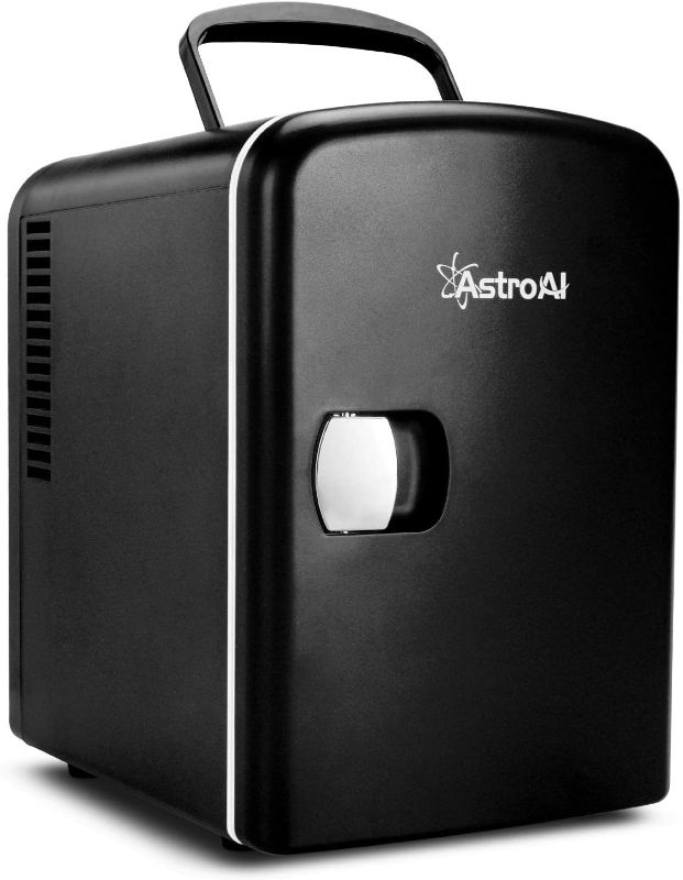 Photo 1 of AstroAI Mini Fridge, 4 Liter/6 Can AC/DC Portable Thermoelectric Cooler and Warmer Refrigerators for Skincare, Beverage,Foods, Medications, Home and Travel, ETL Listed (Black)
