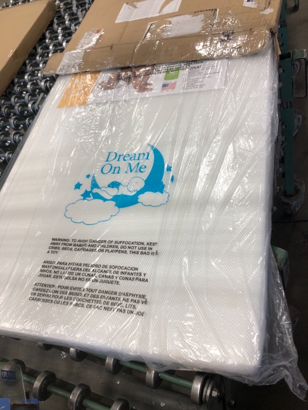 Photo 2 of Dream On Me 2-in-1 Breathable Two-Sided 3" Portable Non-Full Size Crib Mattress, Vinyl and Breatable Fabric, White
