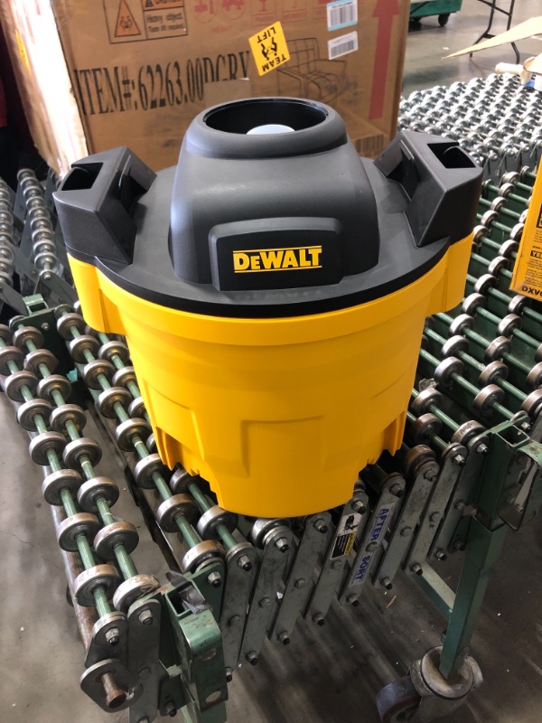 Photo 2 of DEWALT Dust Separator with 6 Gallon Poly Tank, 99.5% Efficiency Cyclone Dust Collector, High-Performance Cycle Powder Collector Filter, DXVCS002 , Yellow
