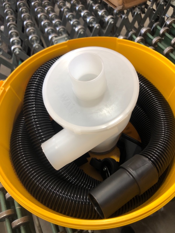 Photo 3 of DEWALT Dust Separator with 6 Gallon Poly Tank, 99.5% Efficiency Cyclone Dust Collector, High-Performance Cycle Powder Collector Filter, DXVCS002 , Yellow
