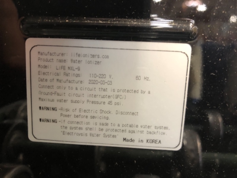 Photo 4 of LIFE IONIZER MXL-9 UNDER-COUNTER ALKALINE WATER IONIZER HYDROGEN MACHINE

//MAJOR DAMAGE WITH ENTIRE FRONT PIECE COMING OFF, COSMETIC DAMAGE, TESTED AND FUNCTIONAL 
