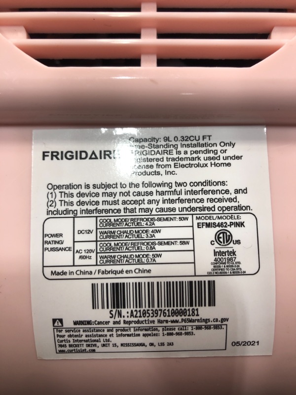 Photo 4 of FRIGIDAIRE EFMIS462-PINK 12 Can Retro Mini Portable Personal Fridge/Cooler for Home, Office or Dorm, Pink

// MINOR COSMETIC DAMAGE, TESTED AND FUNCTIONAL 