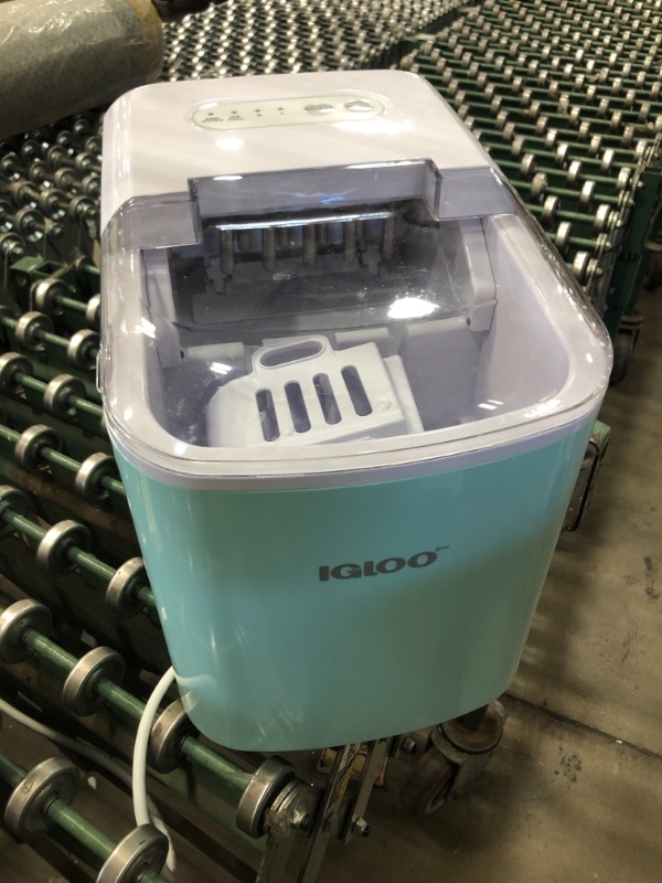 Photo 2 of Igloo ICEB26AQ Automatic Portable Electric Countertop Ice Maker Machine, 26 Pounds in 24 Hours, 9 Ice Cubes Ready in 7 Minutes, With Ice Scoop and Basket, Perfect for Water Bottles, Mixed Drinks
