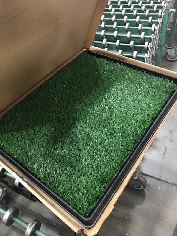 Photo 2 of Artificial Grass Puppy Pad Collection - for Dogs and Small Pets – Portable Training Pad with Tray – Dog Housebreaking Supplies 19"X24"