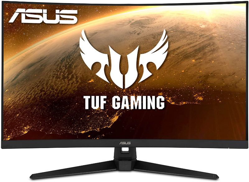 Photo 5 of ASUS TUF Gaming 32" 1080P Curved Monitor (VG328H1B) - Full HD, 165Hz (Supports 144Hz), 1ms, Extreme Low Motion Blur, Speaker, Adaptive-Sync, FreeSync Premium, VESA Mountable, HDMI, Tilt Adjustable
**DAMAGED, FUNTIONAL, SCREEN DAMAGE WHILE ON**
