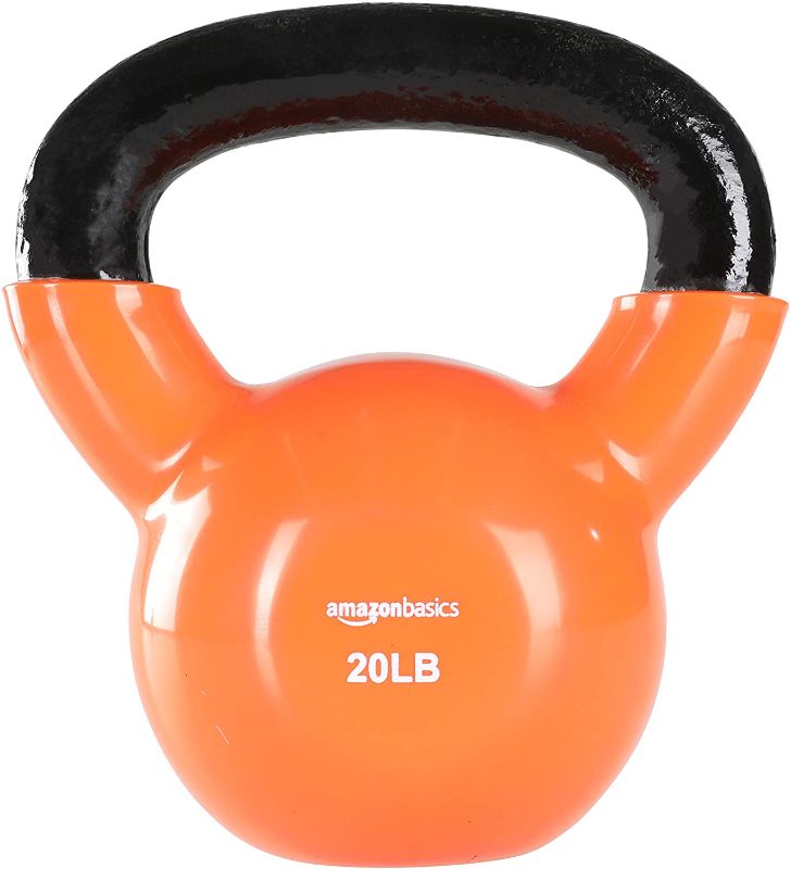 Photo 1 of Amazon Basics Vinyl Coated Cast Iron Kettlebell Weight
