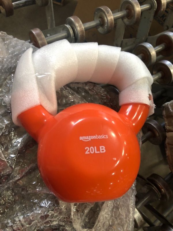 Photo 2 of Amazon Basics Vinyl Coated Cast Iron Kettlebell Weight
