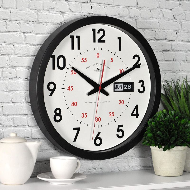 Photo 1 of  FirsTime & Co. Day Date Wall Clock, American Crafted, Black, 14 x 2 x 14,
