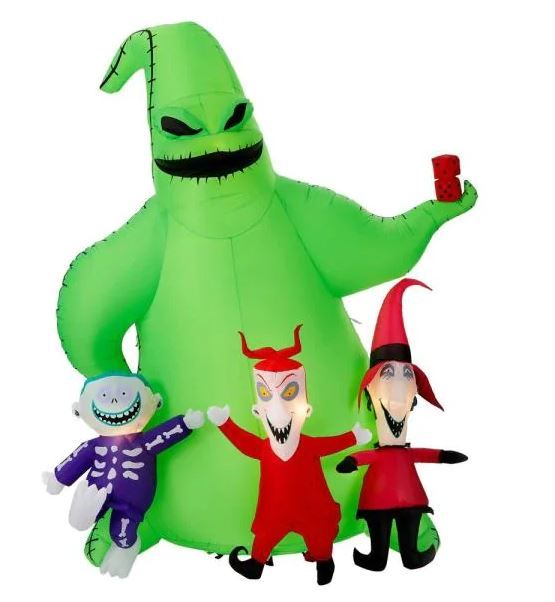 Photo 1 of 9 ft. Oogie Boogie with Lock Shock and Barrel Scene Airblown Disney Halloween Inflatable