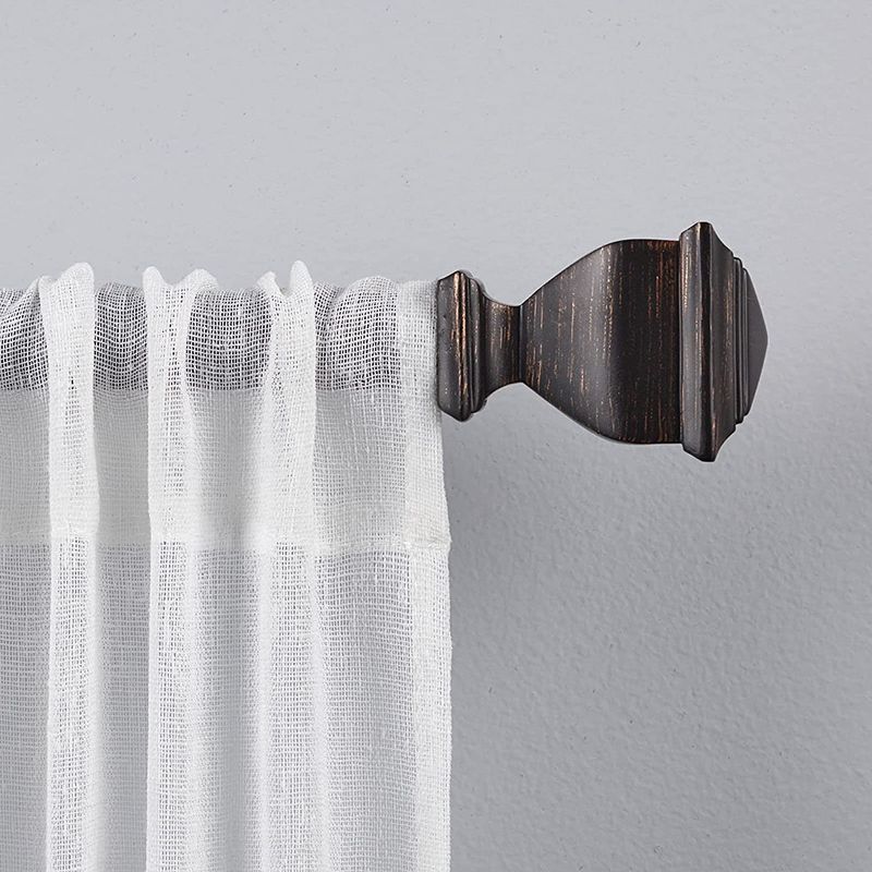 Photo 1 of Exclusive Home Curtains Napoleon 1" Curtain Rod and Finial Set, 66"-120", Matte Bronze
