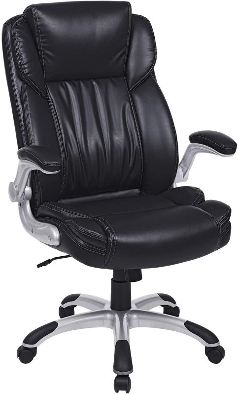 Photo 1 of SONGMICS Extra Big Office Chair High Back Executive Chair with Thick Seat and Tilt Function Black UOBG94BK
