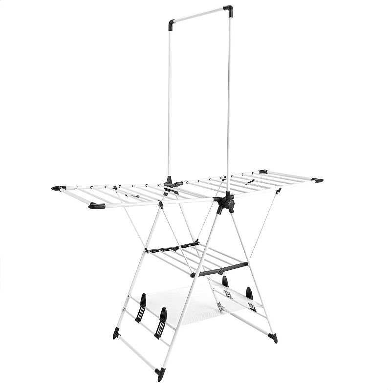 Photo 1 of Amazon Basics Gullwing Clothes Drying Rack with Hanging Pole