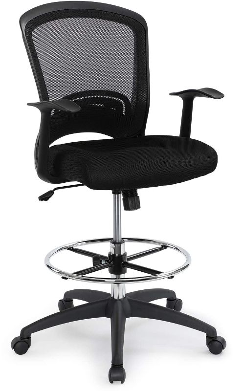 Photo 1 of Mesh Drafting Chair with Adjustable Armrest