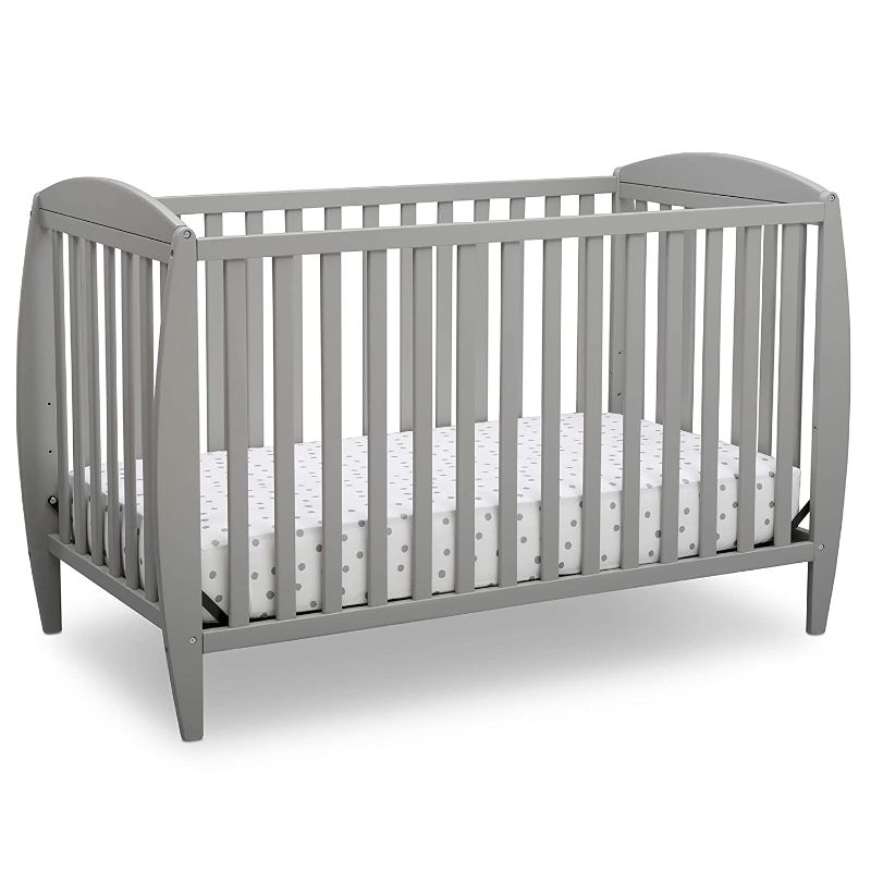 Photo 1 of Delta Children Twinkle 4-in-1 Convertible Baby Crib, Easy to Assemble, Sustainable New Zealand Wood, Grey