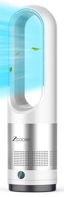 Photo 1 of Tower Fan, ZICOOLER 22" Oscillating Tower Fan with Remote, Quiet Cooling, LED Display with Auto Off, 8 Speeds, 8H Timer, Easy Clean, Space-Saving, Portable Bladeless Fan for Bedroom, Kitchen, Office
