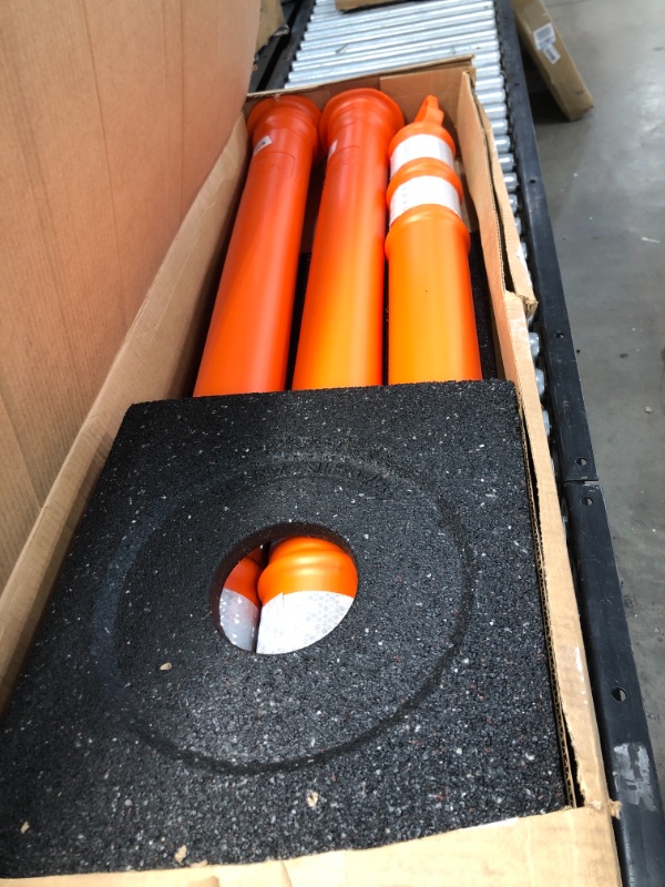 Photo 1 of set of 3 Cortina Safety Products 45" Orange Polyethylene Delineator Post