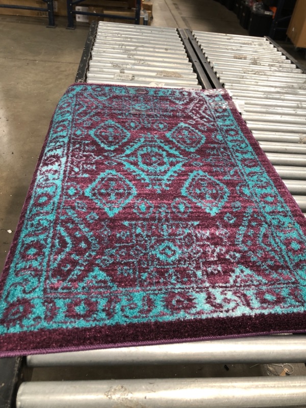 Photo 1 of 2 x 4 blue and purple rug 