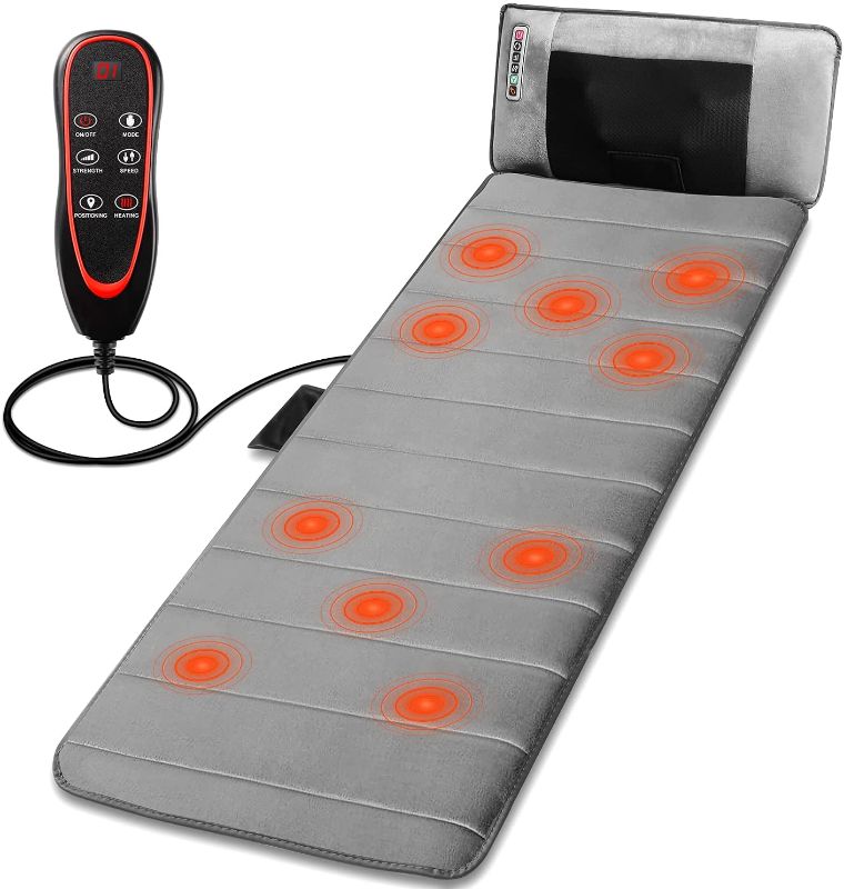 Photo 1 of ONETWOFIT Massage Mat with Heat, Full Body Massager Cushion, 30 Massage Head Electric Heating Mattress Pad with 9 Modes Relieve Neck Back Waist Legs Pain, 24 X 68 in,Flannel OT291
