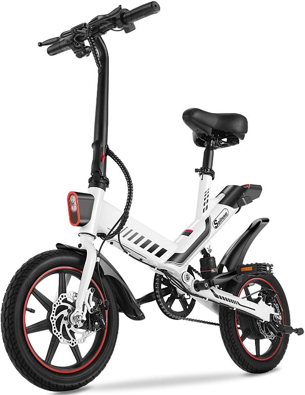 Photo 1 of ***MISSING CHARGER*** Electric Bike, Sailnovo Electric Bicycle with 18.6mph 28 Miles Electric Bikes for Adults Teens E Bike with Pedals, 14" Waterproof Folding Mini Bikes...