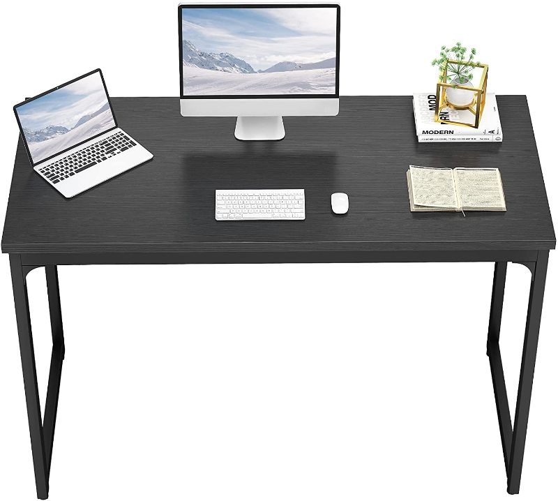 Photo 1 of Foxemart Computer Desk 47” Modern Sturdy Office Desk PC Laptop Notebook Study Writing Table for Home Office Workstation, Black