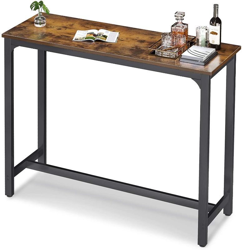 Photo 1 of ODK Bar Table 47", Bar Height Pub Table, Rectangle High Top Kitchen & Dining Tables with Sturdy Legs & Easy-to-Clean Top & 10 Min Quick Assembly, Indoor use, Rustic Brown