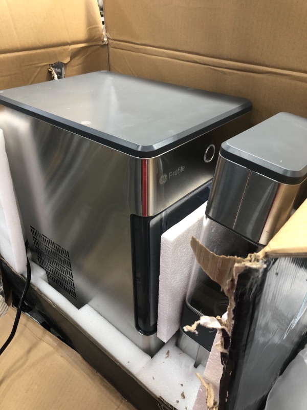 Photo 2 of GE Profile Opal | Countertop Nugget Ice Maker with Side Tank | Portable Ice Machine with Bluetooth Connectivity | Smart Home Kitchen Essentials | Stainless Steel Finish | Up to 24 lbs. of Ice Per Day
