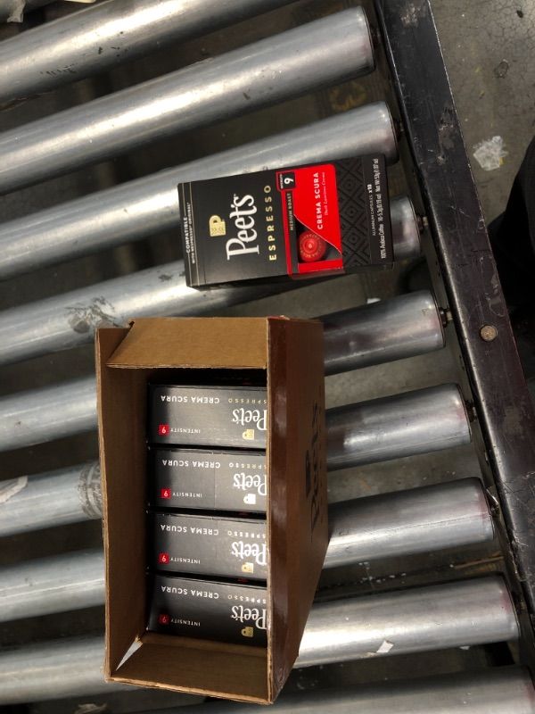 Photo 1 of 5 BOXES of 5 pack
 Peet's Coffee Espresso Capsules Crema Scura, Intensity 9, 10 Count Single Cup Coffee Pods Compatible with Nespresso Original Brewers
Best before 10/07/2021