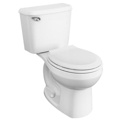 Photo 1 of American Standard Reliant 10 in. Rough-in 2-Piece 1.28 GPF Single Flush Round Toilet in White, Seat Included
