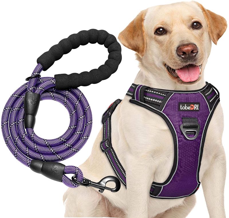 Photo 1 of tobeDRI No Pull Dog Harness Adjustable Reflective Oxford Easy Control Medium Large Dog Harness with A Free Heavy Duty 5ft Dog Leash
