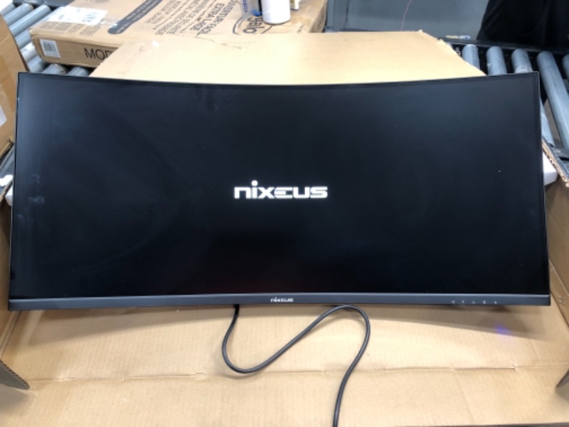 Photo 2 of Nixeus EDG 34” Ultrawide 3440 x 1440 AMD Radeon FreeSync Certified 144Hz 1500R Curved Gaming Monitor with Tilt Only Stand (NX-EDG34S)
