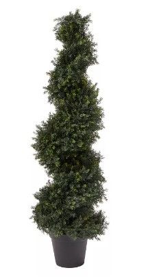 Photo 1 of 2 PACK Nature Spring Faux Spiral Cypress Potted Topiary