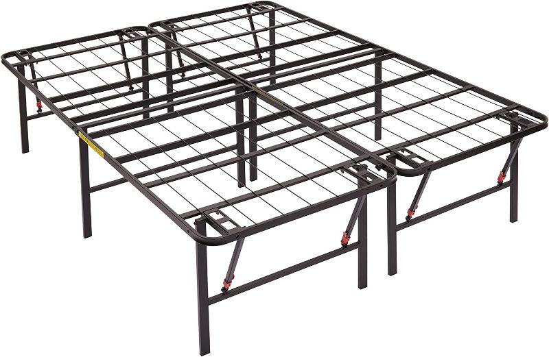 Photo 1 of Amazon Basics Foldable, 18" Black Metal Platform Bed Frame with Tool-Free Assembly, No Box Spring Needed - Full
