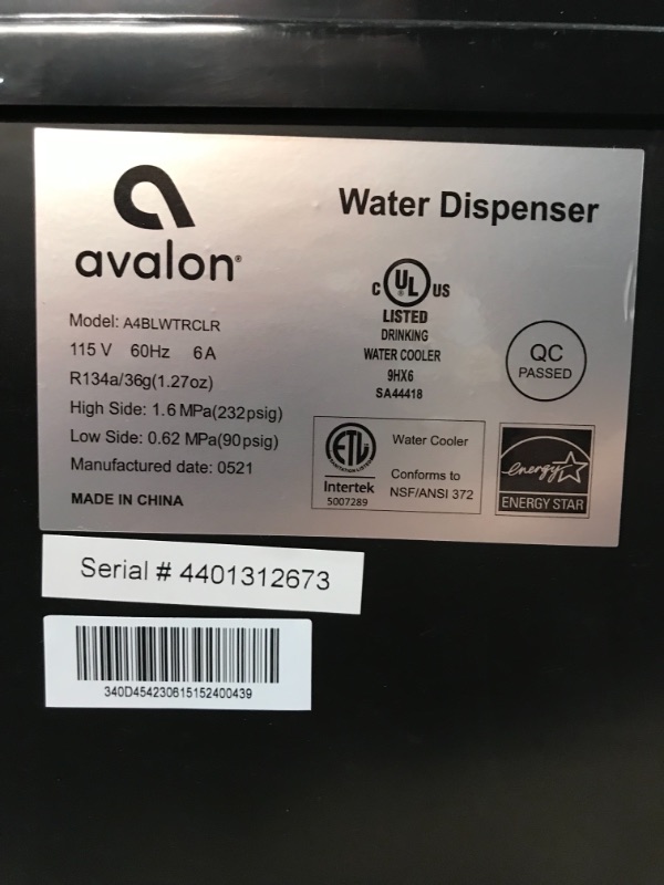 Photo 1 of AVALON WATER COOLER BOTTOM LOADING MODEL #WA4BLWTRCLR