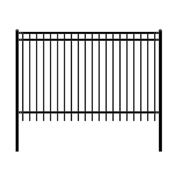 Photo 1 of ALEKO Nice Style 5 Ft. X 8 Ft. Black Unassembled Steel Fence Panel