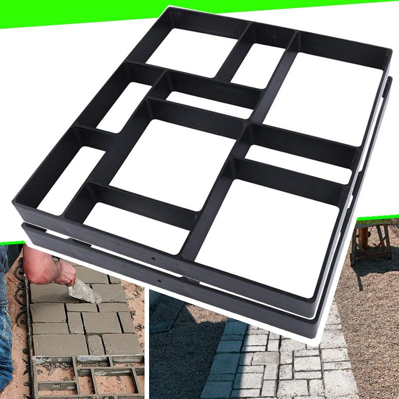 Photo 1 of 17.5"x15.5"x1.5" 2Pack Concrete Molds Reusable Walk Path Maker Paving DIY Path Garden Yard Patio Mold (10-Grid)…Size Name: 10-Grid-2Pack
